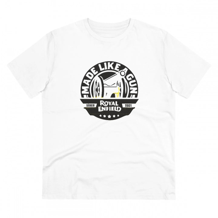 Generic Men's PC Cotton Bike Ride Design Printed T Shirt (Color: White, Thread Count: 180GSM)