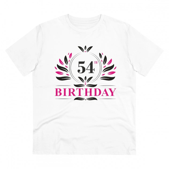 Generic Men's PC Cotton 54th Birthday Printed T Shirt (Color: White, Thread Count: 180GSM)
