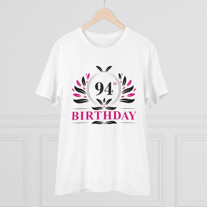 Generic Men's PC Cotton 94th Birthday Printed T Shirt (Color: White, Thread Count: 180GSM)