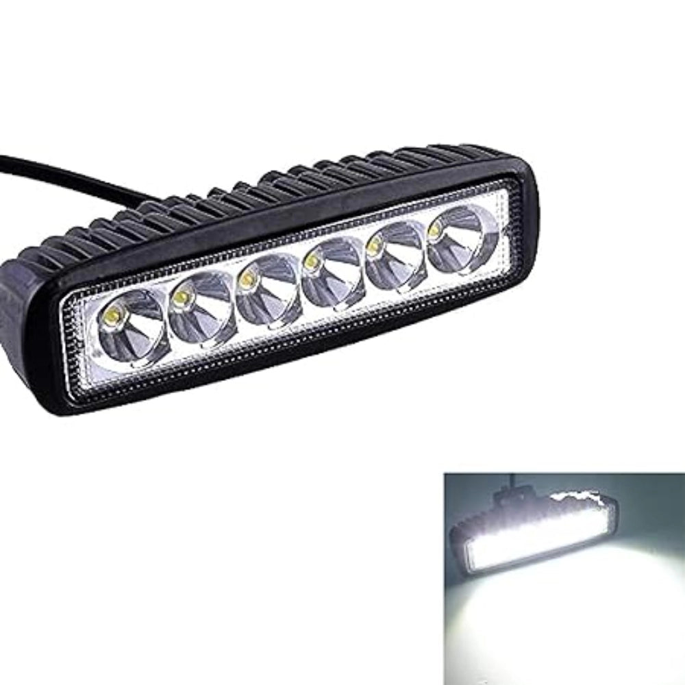 Generic 6 Led Straight Fog Lights Projector Lens (Black)