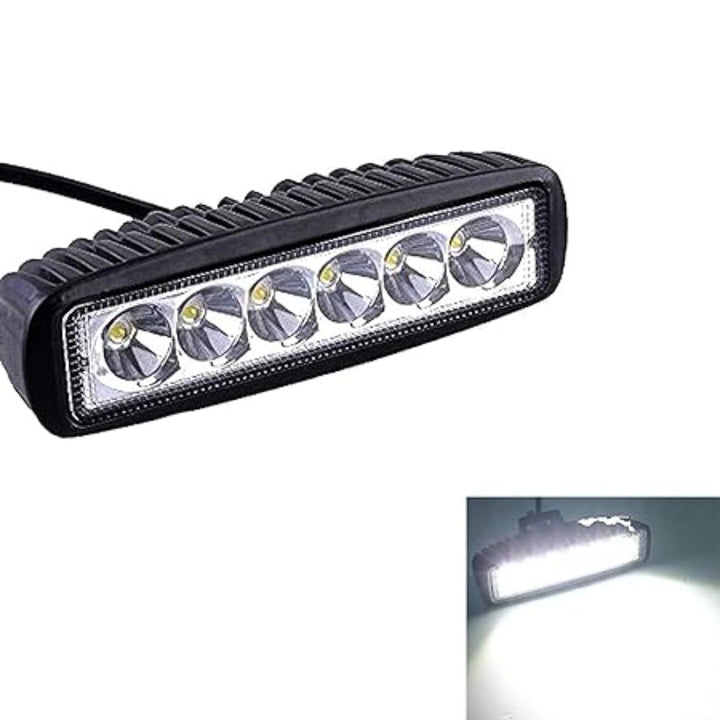 Generic 6 Led Straight Fog Lights Projector Lens (Black)