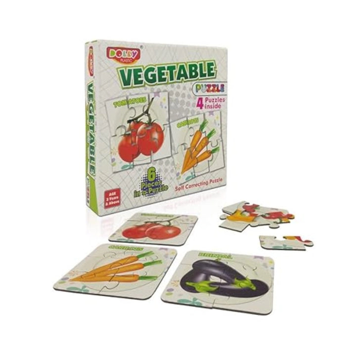 4_Pcs Set Vegetable Puzzles | Cardboard | Educational Toys | 3+ Years