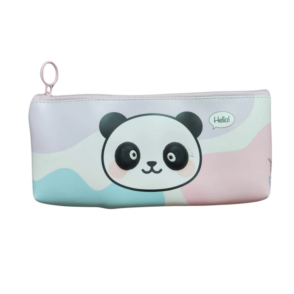 Pack Of_2 Panda Cartoon Printed Pencil Pouch |   Canvas  |   Stationery | 3+ Years
