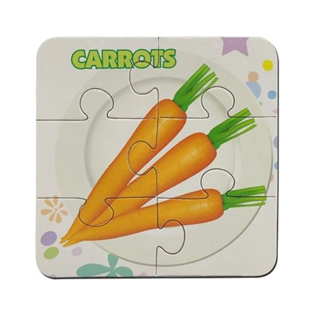 4_Pcs Set Vegetable Puzzles | Cardboard | Educational Toys | 3+ Years