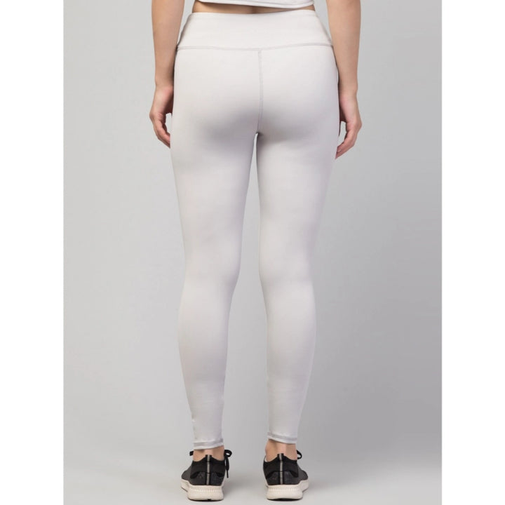 Generic Women's Polyester Solid Ankle Length High-Rise Tights (Light Grey)