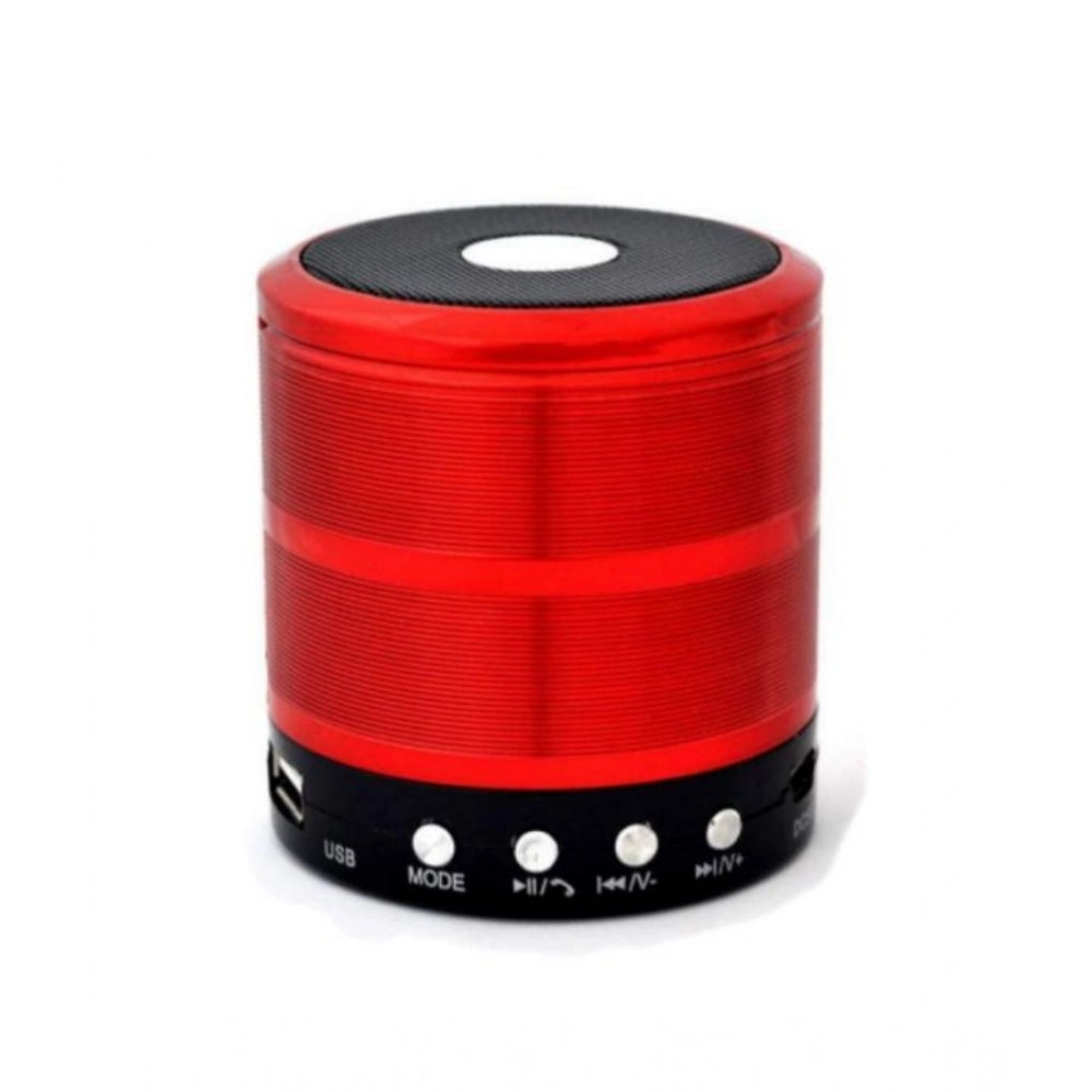 Generic Plastic Rubber Wireless WS887 Bluetooth Speaker (Red)