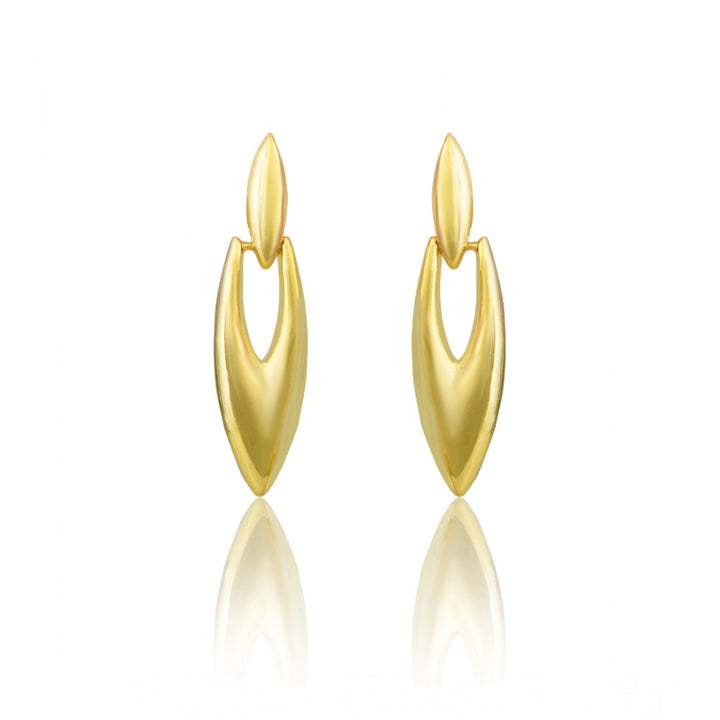 Generic Women's brassNew Gold Tone Polish Mini Office Earrings (Gold Plated)