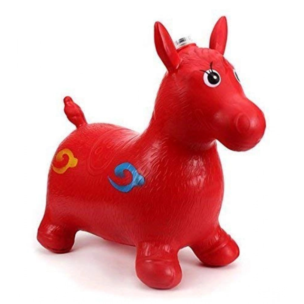 Generic ‎‎Plastic Inflatable Jumping And Riding Horse Air Animal Shape Jumping Toys (Multicolor )