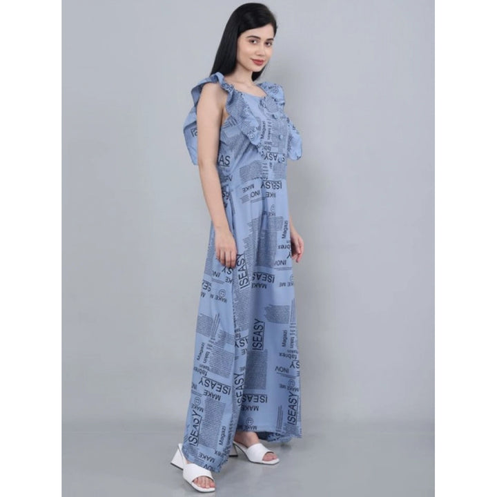 Generic Women's Casual Crepe Sleeveless Dress (Grey)