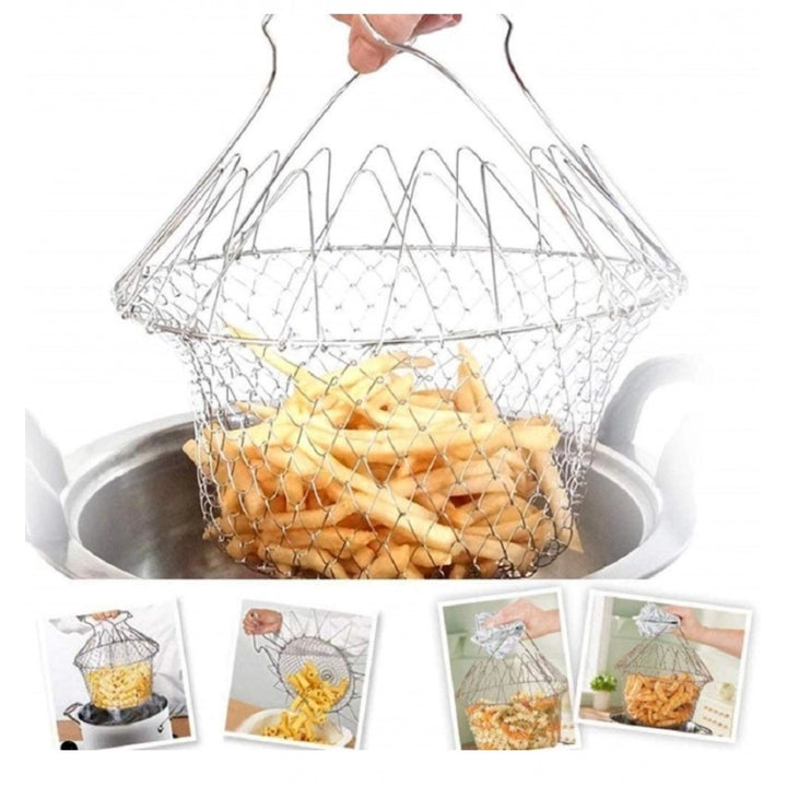 Generic Foldable Chef Basket – Multi-Function Strainer And Steamer (Color: Assorted )