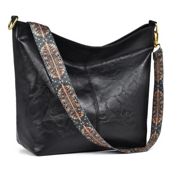 Generic Women's PU Leather Zipper Handbag (Black)