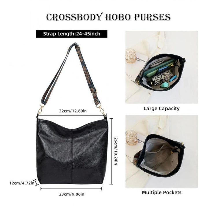 Generic Women's PU Leather Zipper Handbag (Black)