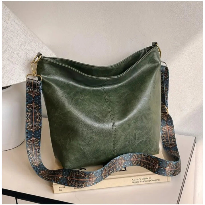 Generic Women's PU Leather Zipper Handbag (Green)