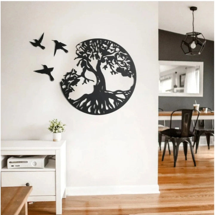 Generic Eternal Growth Tree of Life Wooden Wall Decor – Black