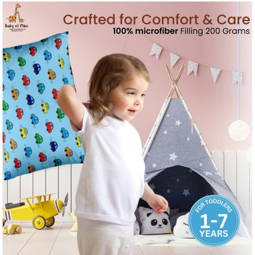 Generic Soft Plush Printed Baby Infant Pillow for Kids Age 1 To 5 Years (Sky Blue)