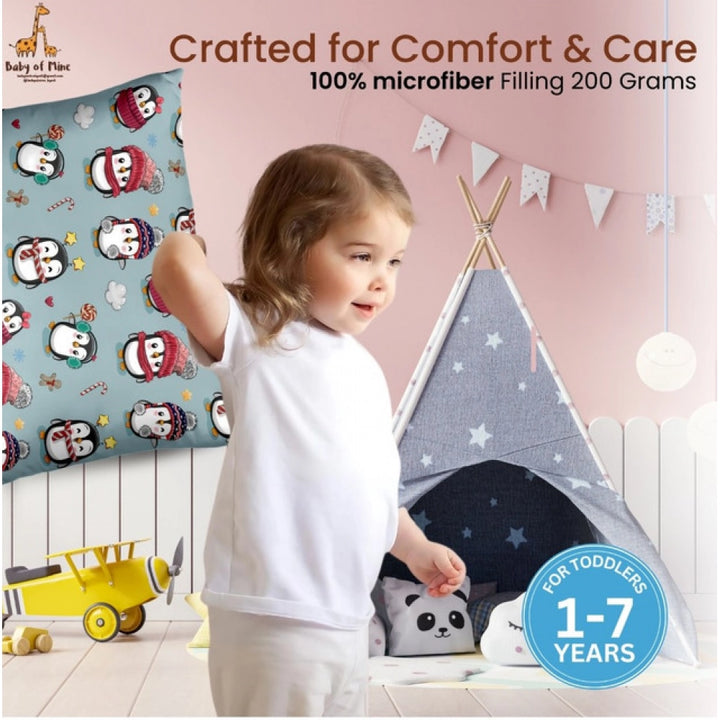 Generic Soft Plush Printed Baby Infant Pillow for Kids Age 1 To 5 Years (Grey)